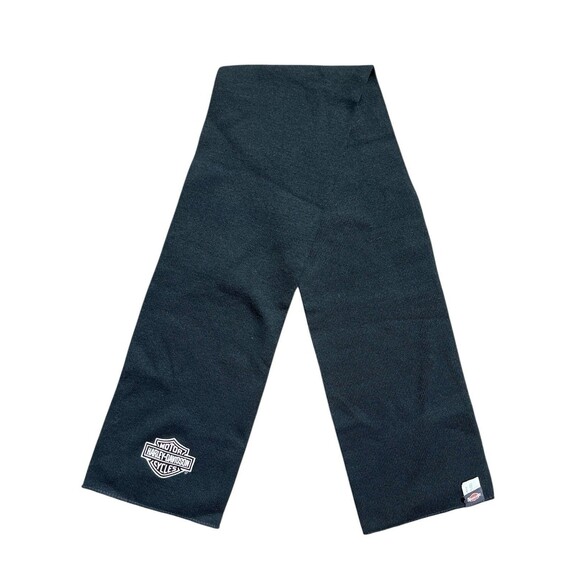 Harley Davidson Pink Logo Black Unisex Riding Scarf Knit Wrap 50"x 8” - Picture 1 of 7